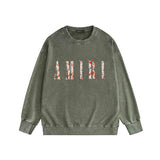 Amiri washed sweatshirt retro totem printing washed and distressed