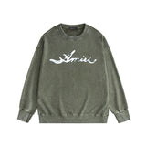 Amiri washed sweatshirt smoke letterprinting washed and distressed