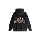 Amiri washed hoodie tiger print