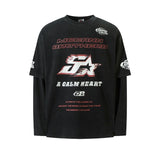 Men long sleeved shirt retrospring & fallmen's old washed fake two-piece for men and women