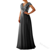 Women Party Dress Sequined Chiffon Evening Long Dress (Ss0416)