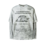 Men long sleeved shirt retrospring & fallmen's old washed fake two-piece for men and women