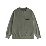 Amiri washed sweatshirt pure letter printing washed and distressed