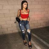 Women Tops Fashion Sexy Summer Cool Sling Fitness (Zy0414)