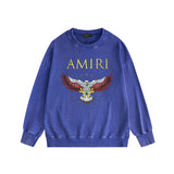 Amiri washed sweatshirt five-pointed star flying eagle printing washed and distressed