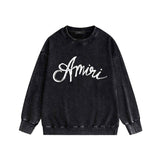 Amiri washed sweatshirt snake letterprinting washed and distressed