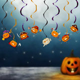 Halloween flag hanging ornaments  Halloween Spiral Hanging Decorations – Knife-Wielding Pumpkin
