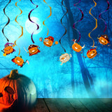 Halloween flag hanging ornaments  Halloween Spiral Hanging Decorations – Knife-Wielding Pumpkin