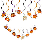 Halloween flag hanging ornaments  Halloween Spiral Hanging Decorations – Knife-Wielding Pumpkin