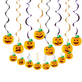 Halloween flag hanging ornaments Halloween Hanging Spiral Decorations – Vampire, Skeleton & Witch