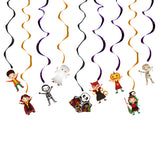 Halloween flag hanging ornaments Halloween Hanging Spiral Decorations – Vampire, Skeleton & Witch