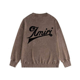 Amiri washed sweatshirt oblique letterprinting washed and distressed