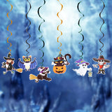 Halloween flag hanging ornaments  Halloween Cartoon Skeleton Spiral Hanging Set