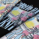 Rhude T Shirt Flag Floral Print Short Sleeve T-Shirt