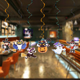 Halloween flag hanging ornaments  Halloween Cartoon Skeleton Spiral Hanging Set