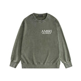 Amiri washed sweatshirt skeleton letter print washed old