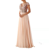 Women Party Dress Sequined Chiffon Evening Long Dress (Ss0416)