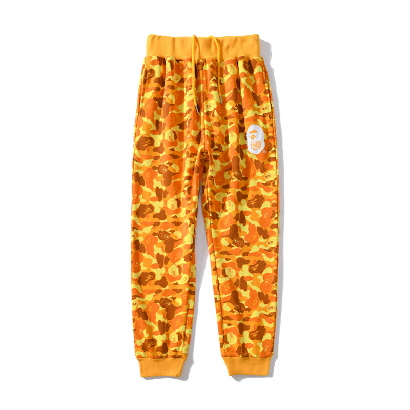 Bathing Ape Pant Joint Orange Camouflage Tie Casual Sweatpants
