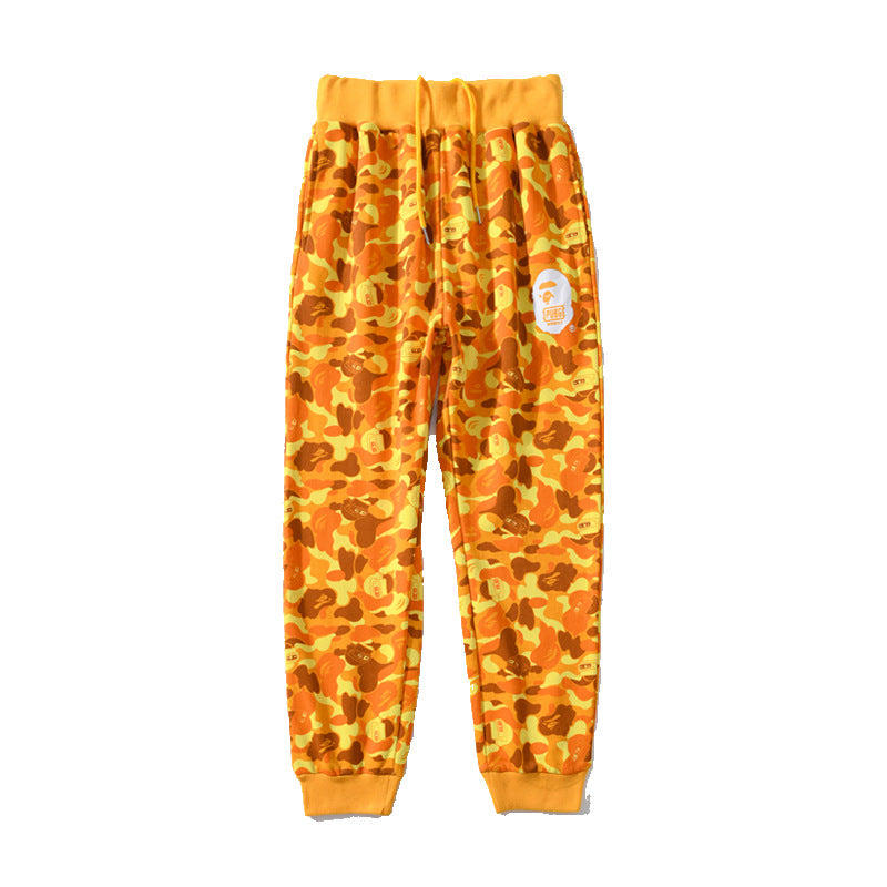 Bathing Ape Pant Joint Orange Camouflage Tie Casual Sweatpants