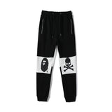 Bathing Ape Pant joint black and white color matching men's and women's casual sweatpants