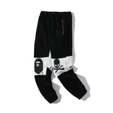 Bathing Ape Pant joint black and white color matching men's and women's casual sweatpants