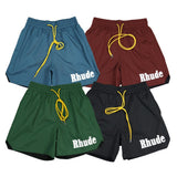 Rhude Shorts Embroidered Tether Elastic Casual Shorts Beach Sweatpants