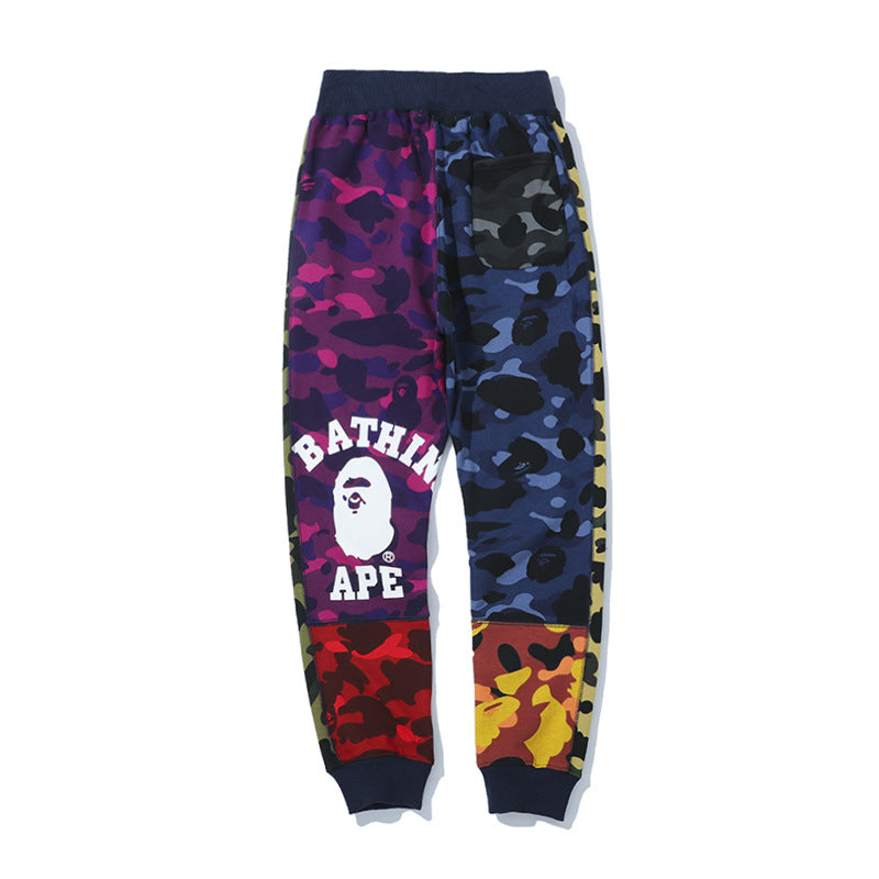 Bathing Ape Pants Shark Head Camouflage Casual Trousers Sweatpants