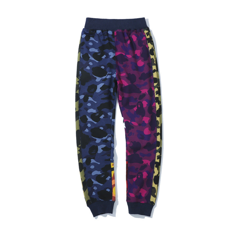Bathing Ape Pants Shark Head Camouflage Casual Trousers Sweatpants