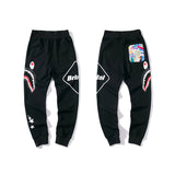 Bathing Ape Pants Shark Head Joint Colored Pockets Sweatpants Casual Pants
