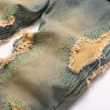 Mens Fashion Jeans Destroy embroidery thread balls 5721#