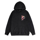 Amiri washed hoodie flower printing distressed printing