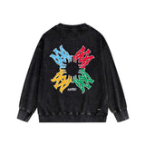 Amiri washed sweatshirt color block simple label set printing washed and distressed