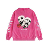 Amiri washed sweatshirt double-sided rose print washed old