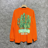 Amiri long sleeve shirts green leaf letterprinting