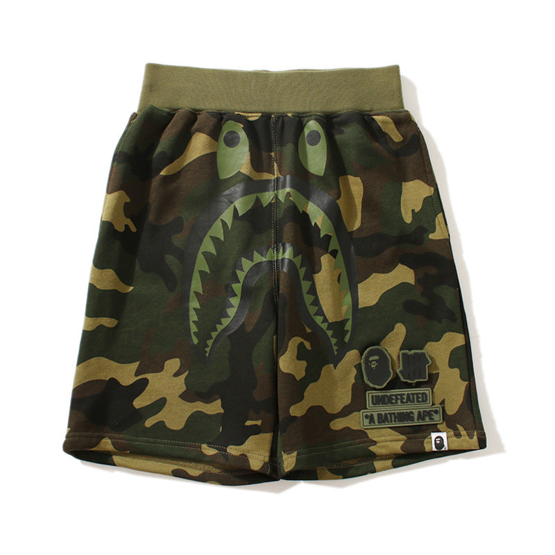 Shark Print Bape Shorts Shark Joint Casual Shorts Summer Beach Shorts
