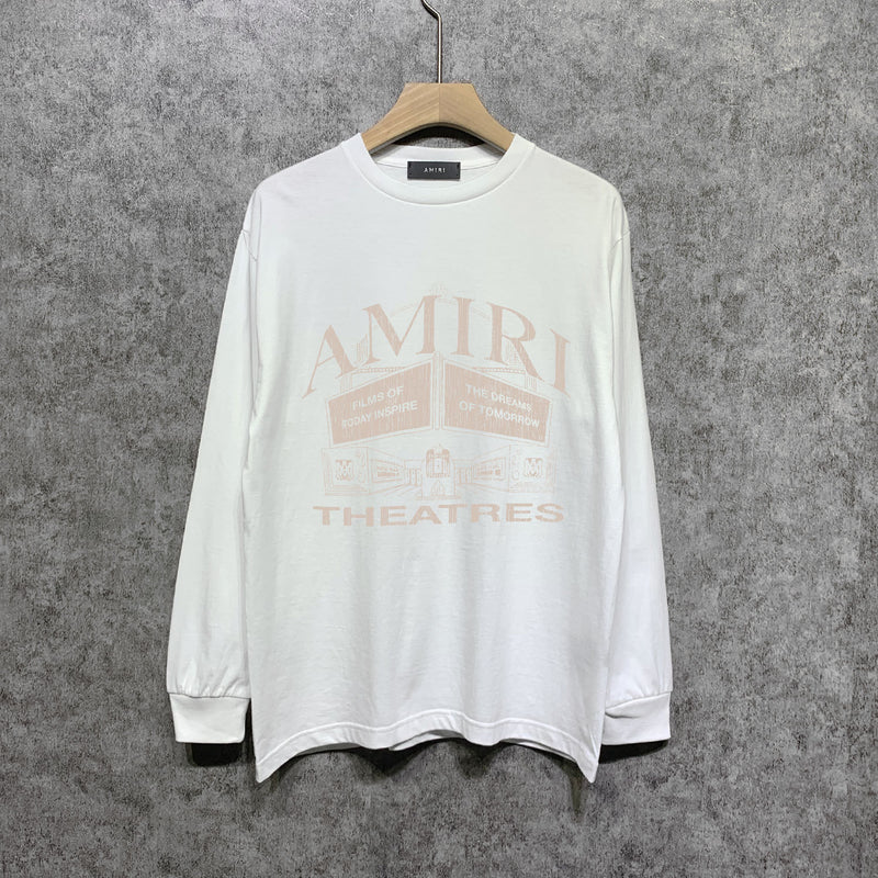 Amiri long sleeve shirts skeleton letterprinting