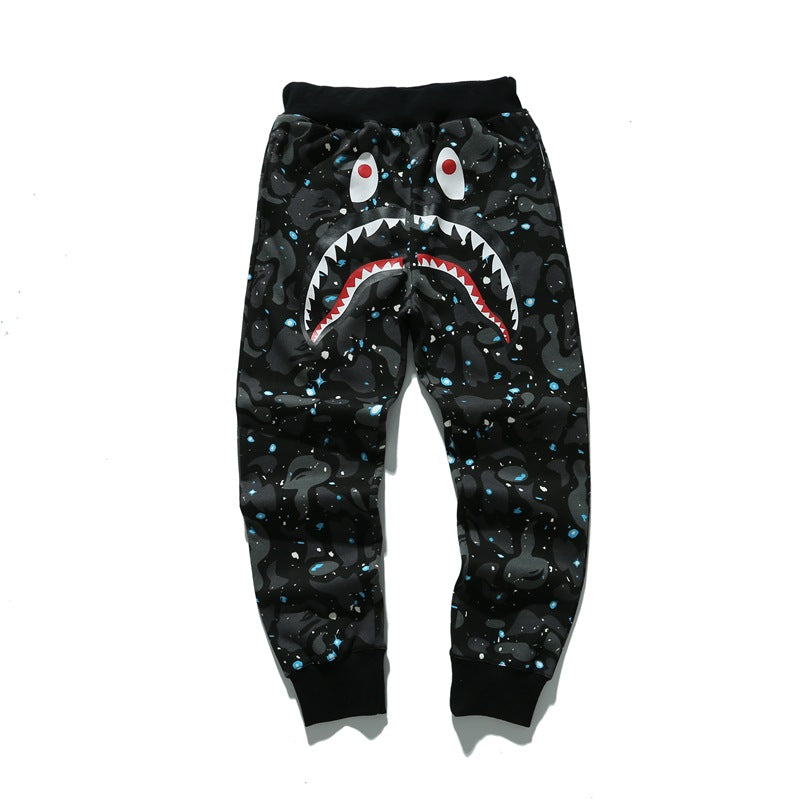 Bathing Ape Pant Shark Head Luminous, Casual Pants, Tether Print Sweatpants