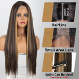 Women's Wigs Middle Part Straight Lace Front Wig