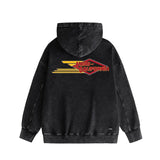 Amiri washed hoodie eagle distressed print
