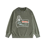 Amiri washed sweatshirt top hat magician printing washed and distressed