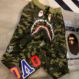 Bathing Ape Pant joint shark camouflage print double-sided sweatpants casual pants