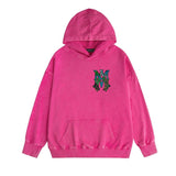 Amiri washed hoodie waist flower camouflage letter distressed printing
