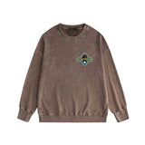 Amiri washed sweatshirt gray wolf cross printing washed and distressed