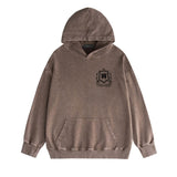 Amiri washed hoodie flower shield distressed printing
