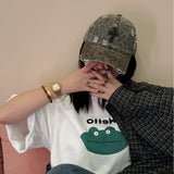 Y2k hot girl hat heavy industry camouflage distressed baseball cap with cross and wide brim
