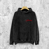 Amiri washed hoodie mottled pegasus distressed printing