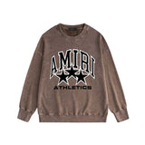 Amiri washed sweatshirt outline five-pointed star printing washed and distressed