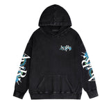 Amiri washed hoodie overlapping letter dragon washed distressed printing