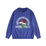 Amiri washed sweatshirt rose printing washed and distressed