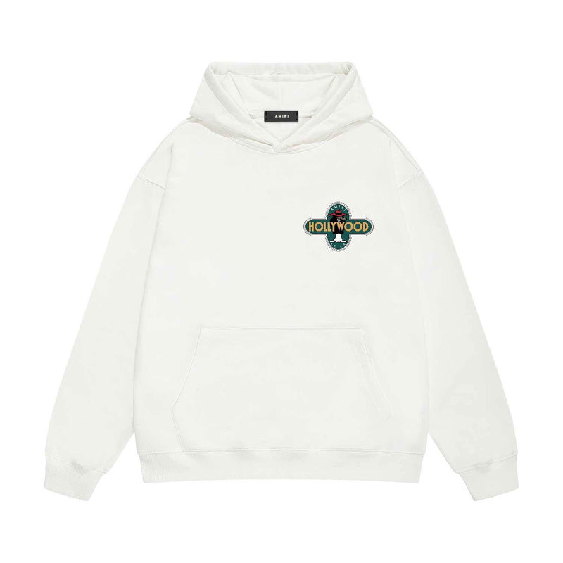 Amiri hoodie gray wolf cross print